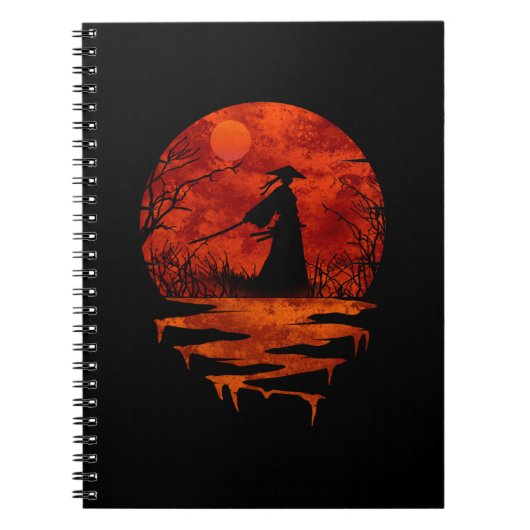 RED MOON ANIME SILHOUETTE NOTITIEBOEK (Voorkant)