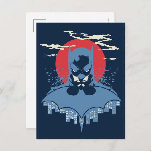 Red Moon Batman met Logo Briefkaart (Voorkant / Achterkant)