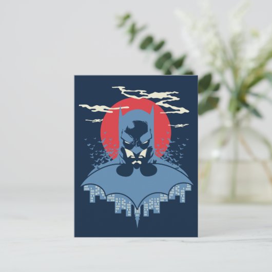 Red Moon Batman met Logo Briefkaart (Staand voorkant)
