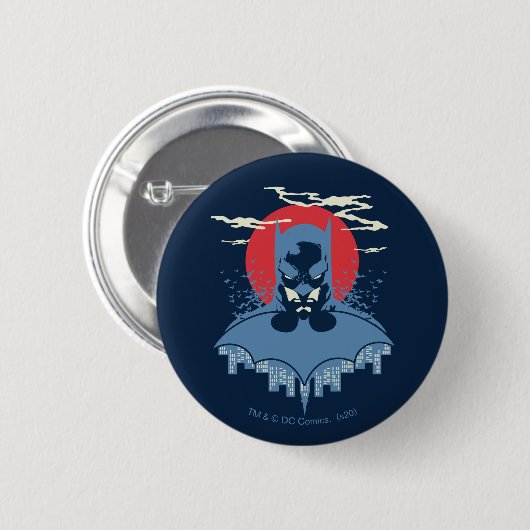 Red Moon Batman met Logo Ronde Button 5,7 Cm (Voorkant /achterkant)