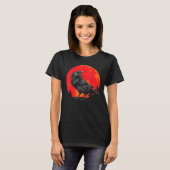 Red Moon Black Crow Gothic Animal Bird Spooky Fore T-shirt (Voorkant volledig)