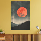 Red Moon Canvas Afdruk (Insitu (Woonkamer))