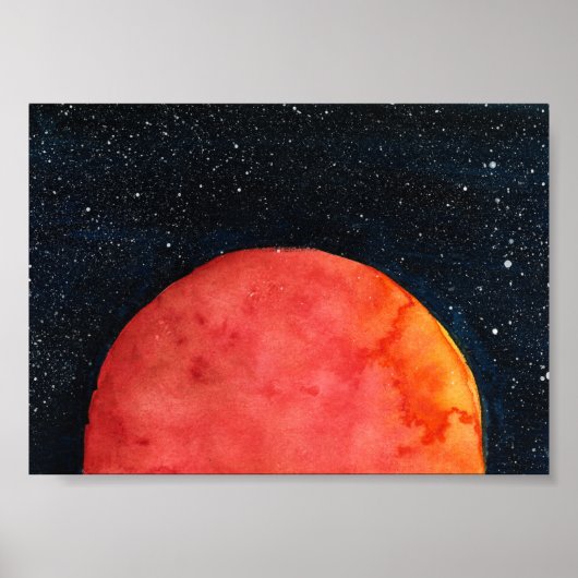 Red Moon Galaxy Print, Value Poster Papier (mat) (Voorkant)