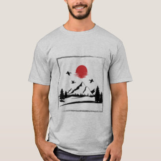 Red Moon Mountain T-shirt – Forest Natuur T-shirt