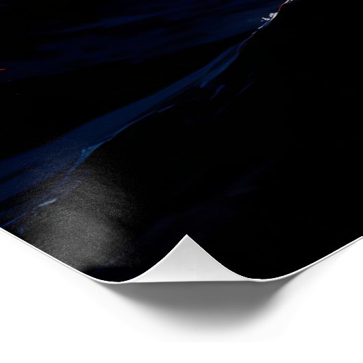 Red Moon Over Stormy Zee Fantasy Zeegezicht Perfect Poster (Hoek)