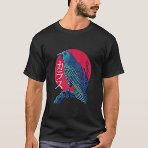Red Moon Raven Black Crow Bird T-shirt