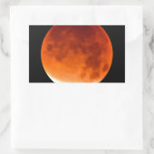 Red Moon Risiing Rechthoekige Sticker (Tas)