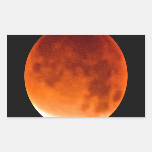 Red Moon Risiing Rechthoekige Sticker (Voorkant)