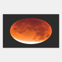 Red Moon Risiing Rechthoekige Sticker