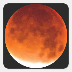 Red Moon Risiing Vierkante Sticker