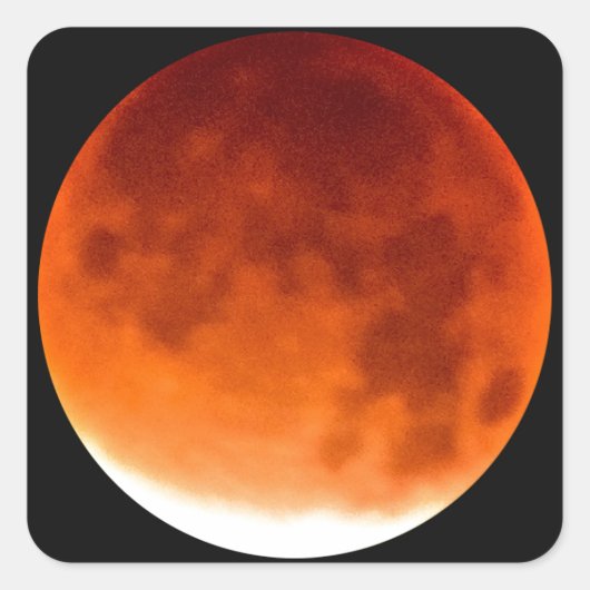 Red Moon Risiing Vierkante Sticker (Voorkant)