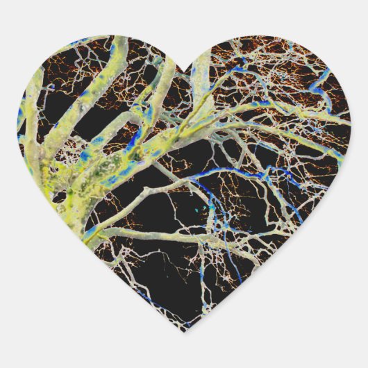 Red Moon Rising Hart Sticker (Voorkant)