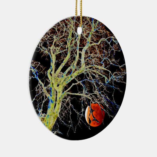 Red Moon Rising Keramisch Ornament (Rechts)