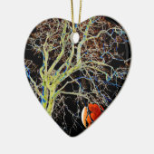 Red Moon Rising Keramisch Ornament (Links)