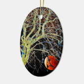 Red Moon Rising Keramisch Ornament (Links)