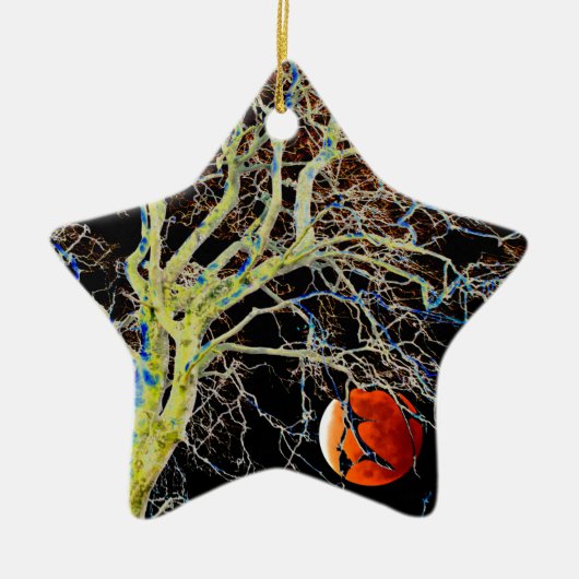 Red Moon Rising Keramisch Ornament (Voorkant)