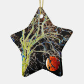 Red Moon Rising Keramisch Ornament (Links)