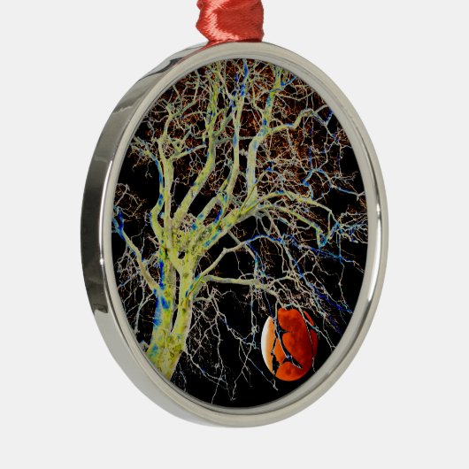 Red Moon Rising Metalen Ornament (Rechts)