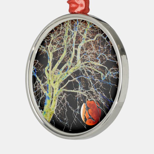 Red Moon Rising Metalen Ornament (Links)