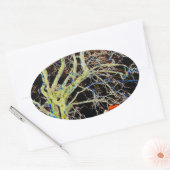 Red Moon Rising Ovale Sticker (Envelop)