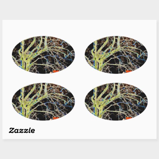 Red Moon Rising Ovale Sticker (Vel)