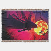 Red Moon Shadow Woman Mystery Design Deken (Voorkant)