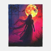 Red Moon Shadow Woman Mystery Design Fleece Deken (Voorkant)