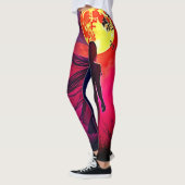 Red Moon Shadow Woman Mystery Design Leggings (Links)