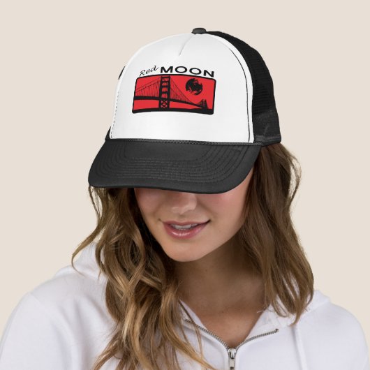 Red Moon Trucker Hat Pet (In situ)