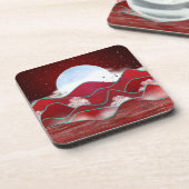 Red Moonrise Bier Onderzetter (Linkerzijde)