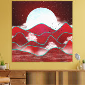 Red Moonrise Canvas Afdruk (Insitu (Woonkamer))