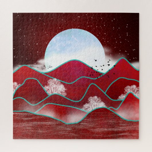 Red Moonrise Legpuzzel (Verticaal)