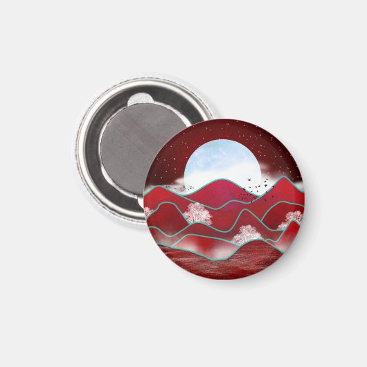 Red Moonrise Magneet (Voorkant / Achterkant)