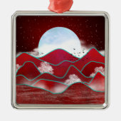 Red Moonrise Metalen Ornament (Voorkant)