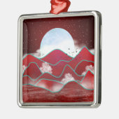Red Moonrise Metalen Ornament (Links)