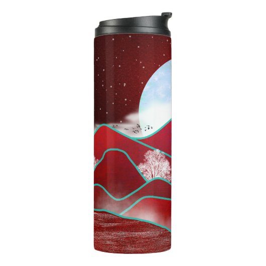 Red Moonrise Thermosbeker (Gedraaid links)