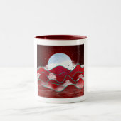Red Moonrise Tweekleurige Koffiemok (Center)