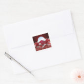 Red Moonrise Vierkante Sticker (Envelop)