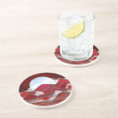 Red Moonrise Zandsteen Onderzetter (Zijkant)