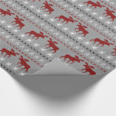 Red Moose kerstkeuken Style Holiday Patroon Cadeaupapier (Hoek)