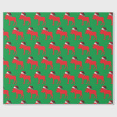 Red Moose met een kersthat Cadeaupapier (Vlak)