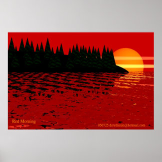 Red Morning (afdruk) Poster