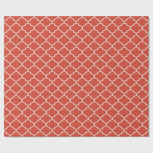 Red Moroccan Lattice Pattern Gift Wrap Cadeaupapier (Vlak)