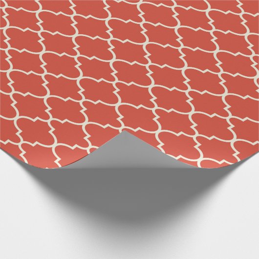Red Moroccan Lattice Pattern Gift Wrap Cadeaupapier (Hoek)