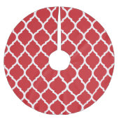 Red Moroccan Quatrefoil Kerstboom Rok (Voorkant)