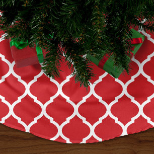 Red Moroccan Quatrefoil Kerstboom Rok