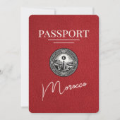 Red Morocco Passport Bewaar de datum Save The Date (Voorkant)