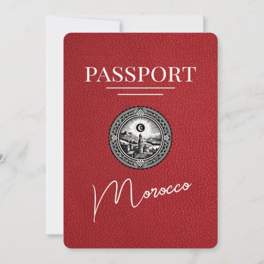 Red Morocco Passport Bewaar de datum Save The Date (Voorkant)