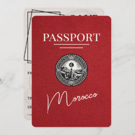 Red Morocco Passport Bewaar de datum Save The Date