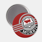 Red Morris Minor Fridge Magneet (Voorkant / Achterkant)